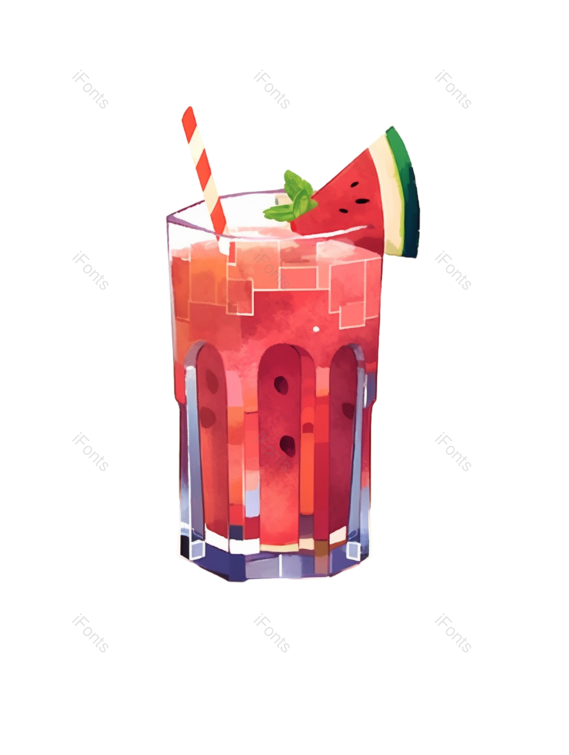 西瓜图片,西瓜汁元素,插画PNG,液体免抠素材